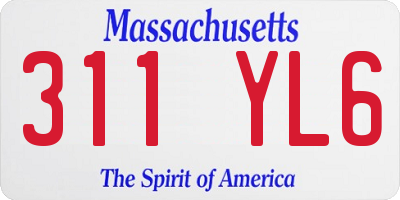 MA license plate 311YL6