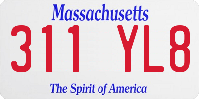 MA license plate 311YL8
