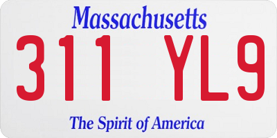 MA license plate 311YL9