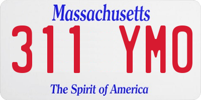 MA license plate 311YM0