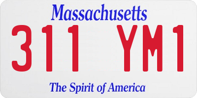 MA license plate 311YM1