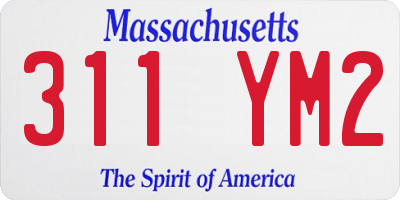 MA license plate 311YM2