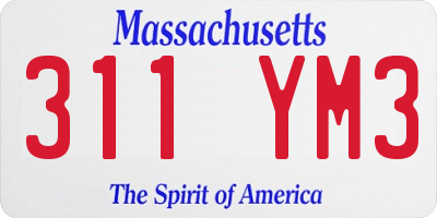MA license plate 311YM3