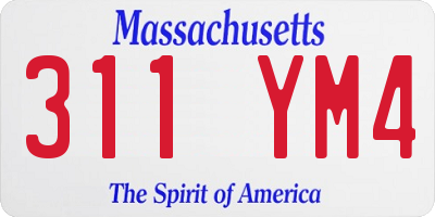MA license plate 311YM4