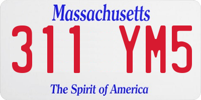 MA license plate 311YM5