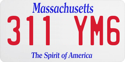 MA license plate 311YM6
