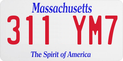 MA license plate 311YM7
