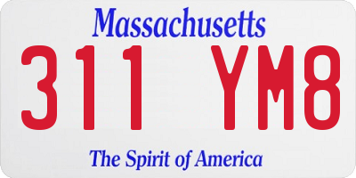 MA license plate 311YM8