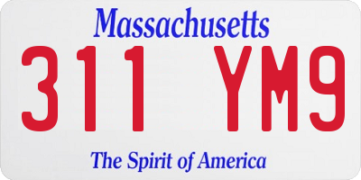 MA license plate 311YM9
