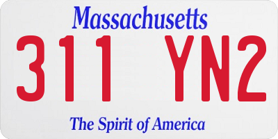 MA license plate 311YN2
