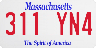MA license plate 311YN4