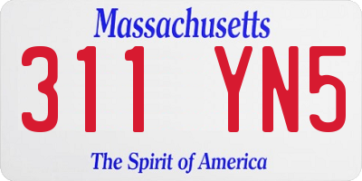 MA license plate 311YN5