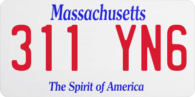 MA license plate 311YN6