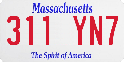 MA license plate 311YN7