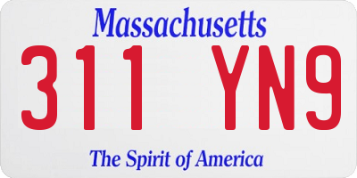 MA license plate 311YN9