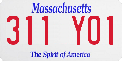 MA license plate 311YO1