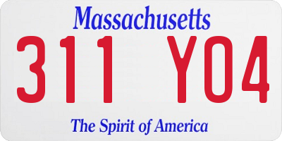 MA license plate 311YO4