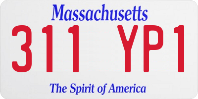 MA license plate 311YP1