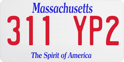 MA license plate 311YP2