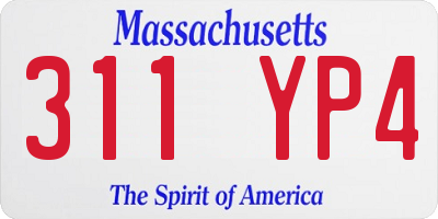 MA license plate 311YP4