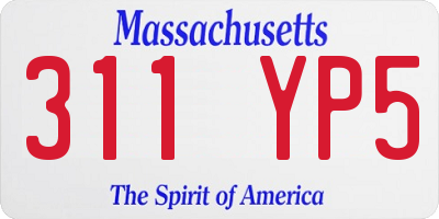MA license plate 311YP5