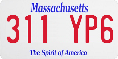 MA license plate 311YP6