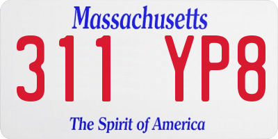 MA license plate 311YP8
