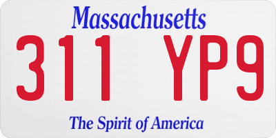 MA license plate 311YP9
