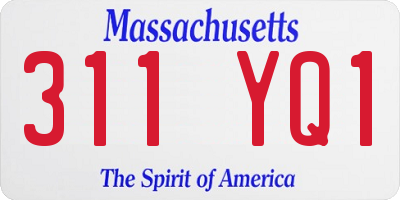 MA license plate 311YQ1