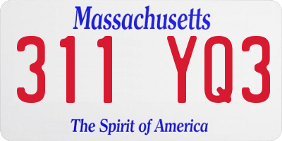 MA license plate 311YQ3