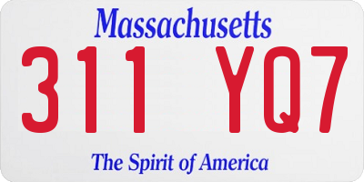 MA license plate 311YQ7