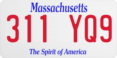 MA license plate 311YQ9