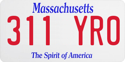 MA license plate 311YR0