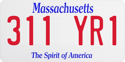 MA license plate 311YR1