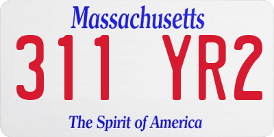 MA license plate 311YR2