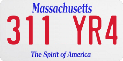 MA license plate 311YR4