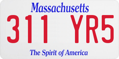 MA license plate 311YR5