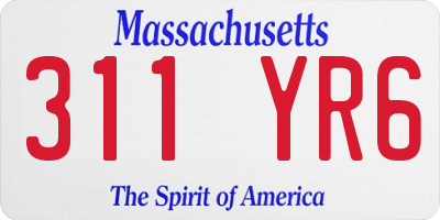 MA license plate 311YR6