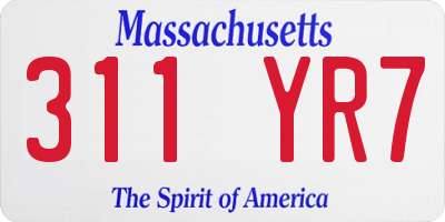 MA license plate 311YR7