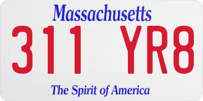 MA license plate 311YR8