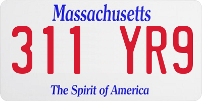 MA license plate 311YR9