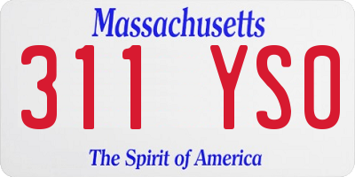MA license plate 311YS0