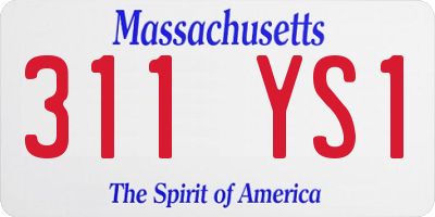 MA license plate 311YS1