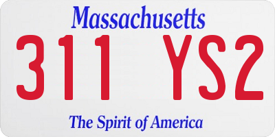 MA license plate 311YS2