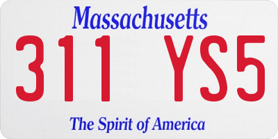 MA license plate 311YS5
