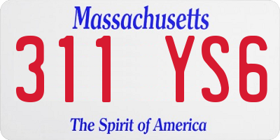 MA license plate 311YS6