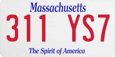 MA license plate 311YS7