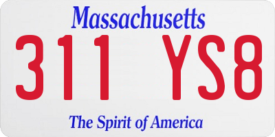 MA license plate 311YS8