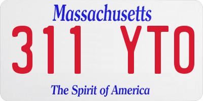 MA license plate 311YT0