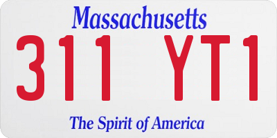 MA license plate 311YT1